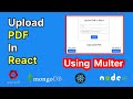 How to upload pdf files in react js node js mongo db using multer  upload files with multer node js