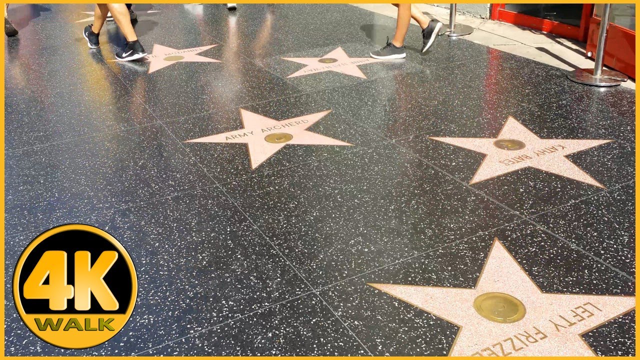 Walking Tour of Hollywood Walk of Fame, LA (Westward)[4K] - YouTube