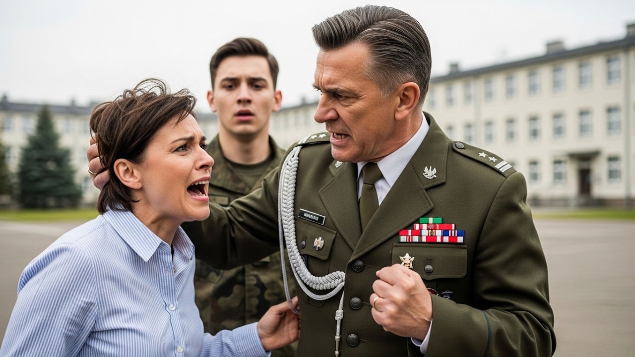 OFICER ZŁAPAŁ ZA WŁOSY MATKĘ SZEREGOWEGO… NIE WIEDZIAŁ, ŻE TO 3 GWIAZDKOWA GENERAŁ