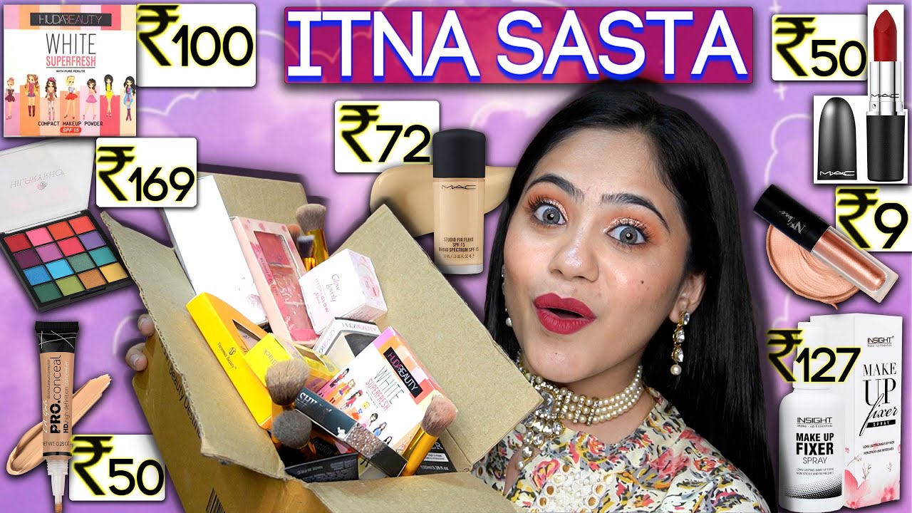 Trying *Sasta* Makeup Products from Meesho Everything Under Rs.100