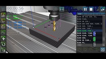 CNC Milling Machine Simulation | Drilling Example | G Code | M Code