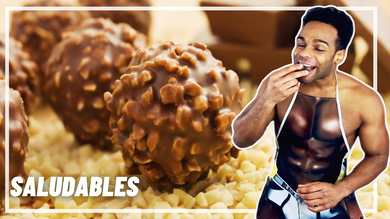 BOMBONES Ferrero Rocher SALUDABLES 🍬 Receta de bombones Fácil y Rápida