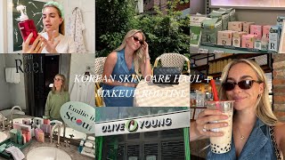 KOREAN SKINCARE HAUL + MAKEUP ROUTINE