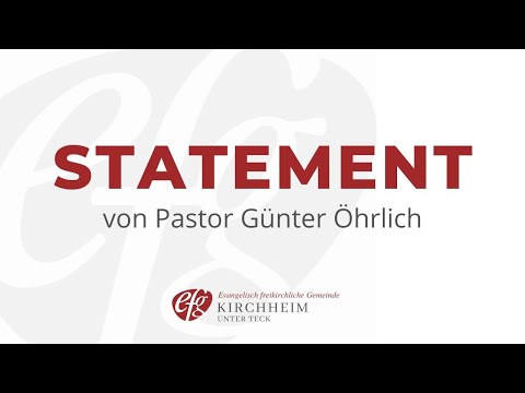 STATEMENT -  von Pastor Günter Öhrlich // 18.03.2020
