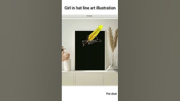 Girl in hat line art using python turtle #shorts #satisfying #creative