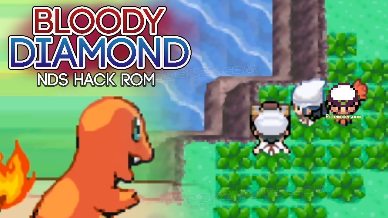 Pokemon Bloody Diamond - An NDS Hack Rom with 12 Starters, New Rival, New Characters ..etc - YouTube