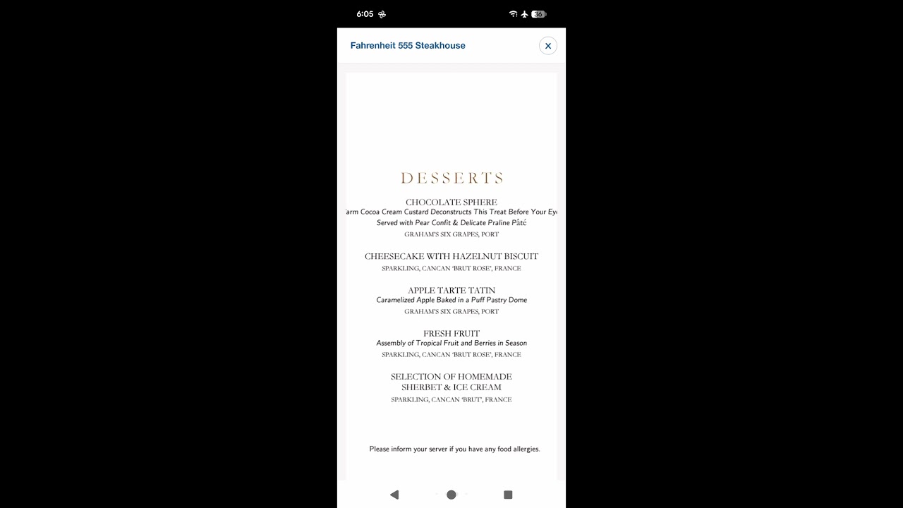 Fahrenheit 555 steakhouse on Carnival Pride 2025