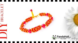 Easy Odd Peyote Stitch Beaded Bracelet Tutorial |  Pandahall Collab