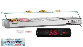 VEVOR Refrigerated Condiment Prep Station 55 Inch 13.8Qt Sandwich Prep Table with 3