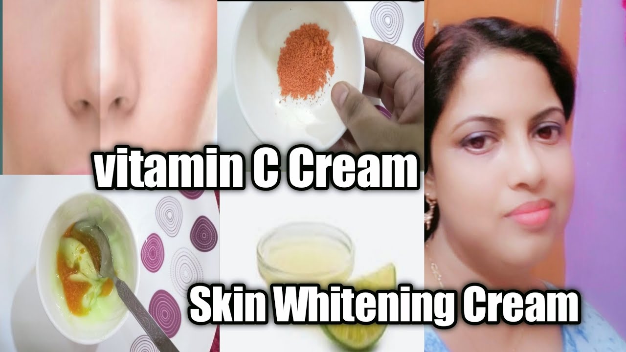 Homemade vitamin C Cream Skin Whitening Cream For Younger Skin YouTube