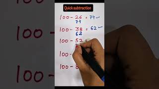Quick subtraction #maths #ytshorts #youtubeshorts #viral #shortsfeed #shorts #trendingshorts #tricks