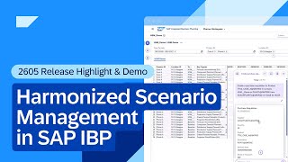 Harmonized Scenario Management in SAP IBP | 2605 Release Highlight & Demo