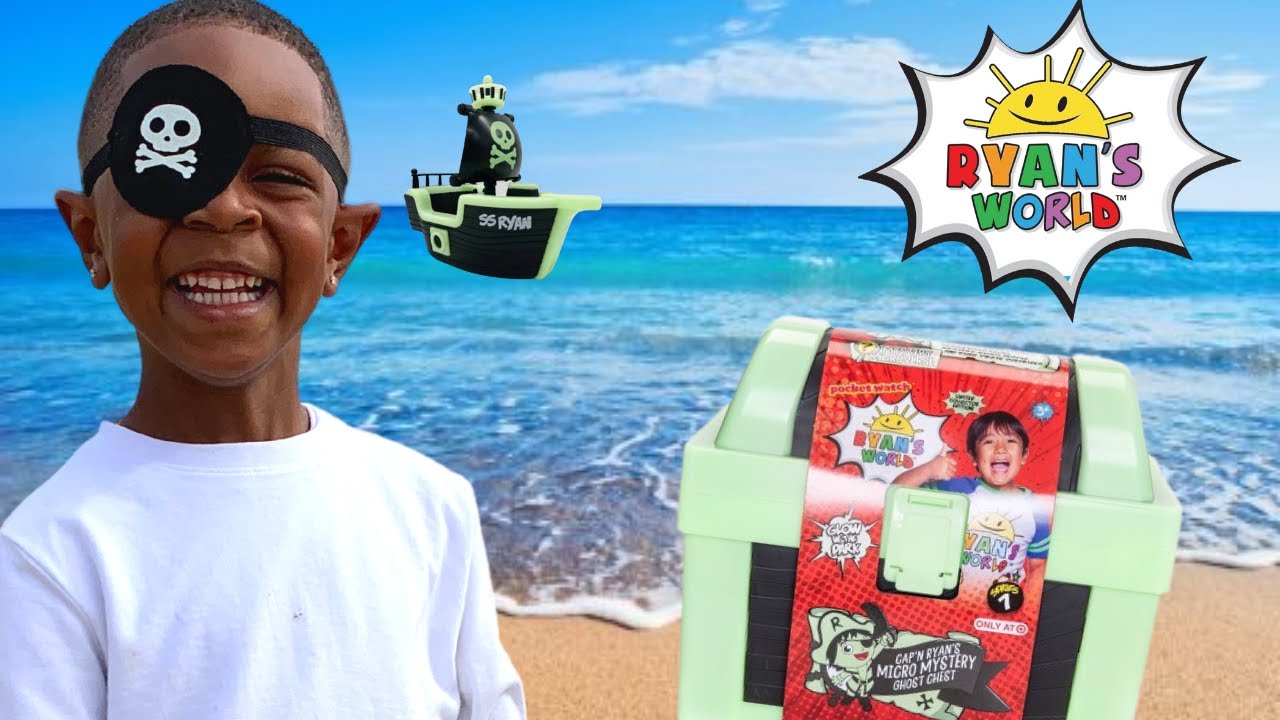 Zayden Finds Ryan's World Glow in The Dark Treasure Chest! YouTube
