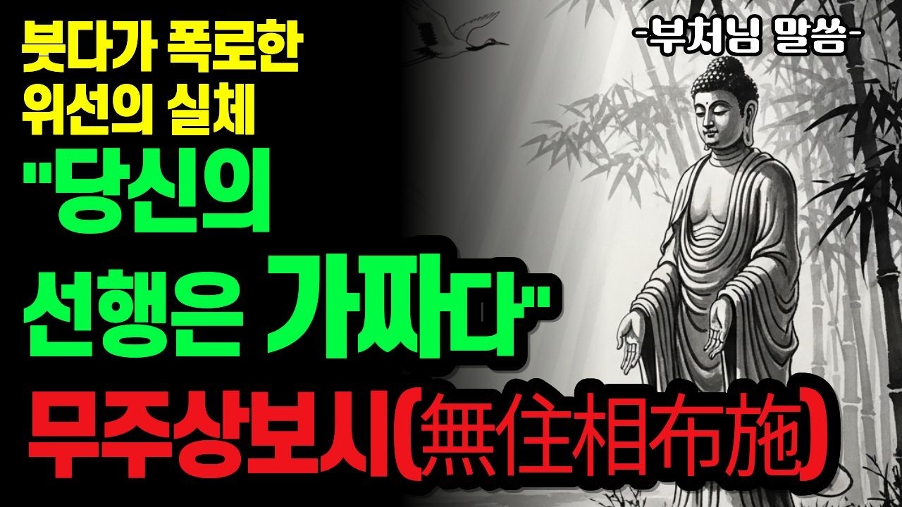 당신을 망치는 선행의 정체, 부처님의 '무주상보시(無住相布施)'