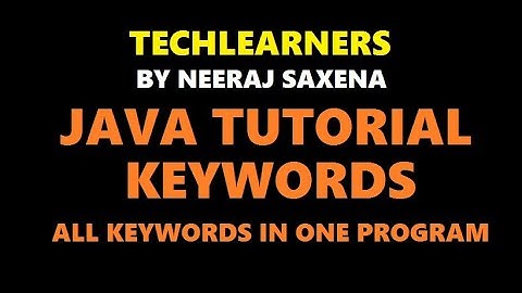 Java keywords | Explained in detail