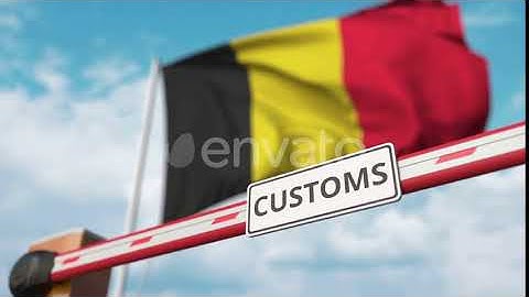 Barrier with CUSTOMS Sign Being Closed at Flag of Belgium | Motion Graphics - Envato elements