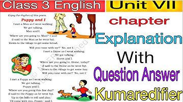 puppy and I class 3 unit 7 poem explanation | workbook marigold Book