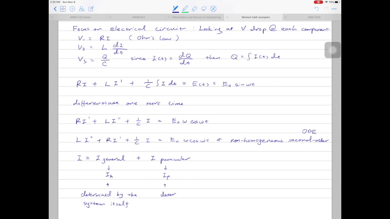 2.6: Second-order ODE - RLC circuits - YouTube