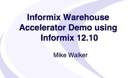 Informix Warehouse Accelerator 12.10 Benchmarks Webcast