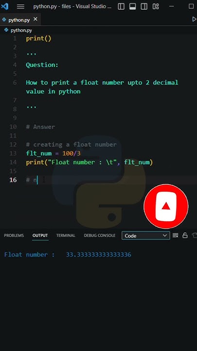 Print Float Value Upto Two Decimal Number | Python | #coding #shorts # ...