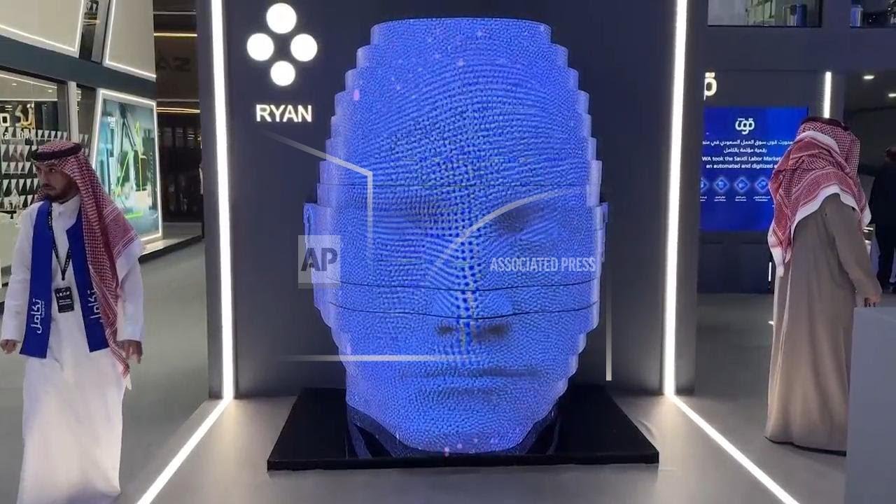 Robot greets visitors at Riyadh tech show, featuring firms and startups from around the world