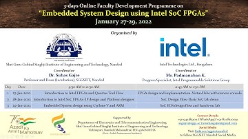 Session 6 | Intel-SGGSIET FDP on "Embedded System Design using Intel SoC FPGAs" | Jan 27-29, 2022