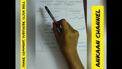 Complementary function formula for differential equations
