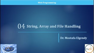 Full Lecture 04: PHP String, Array and file handling News