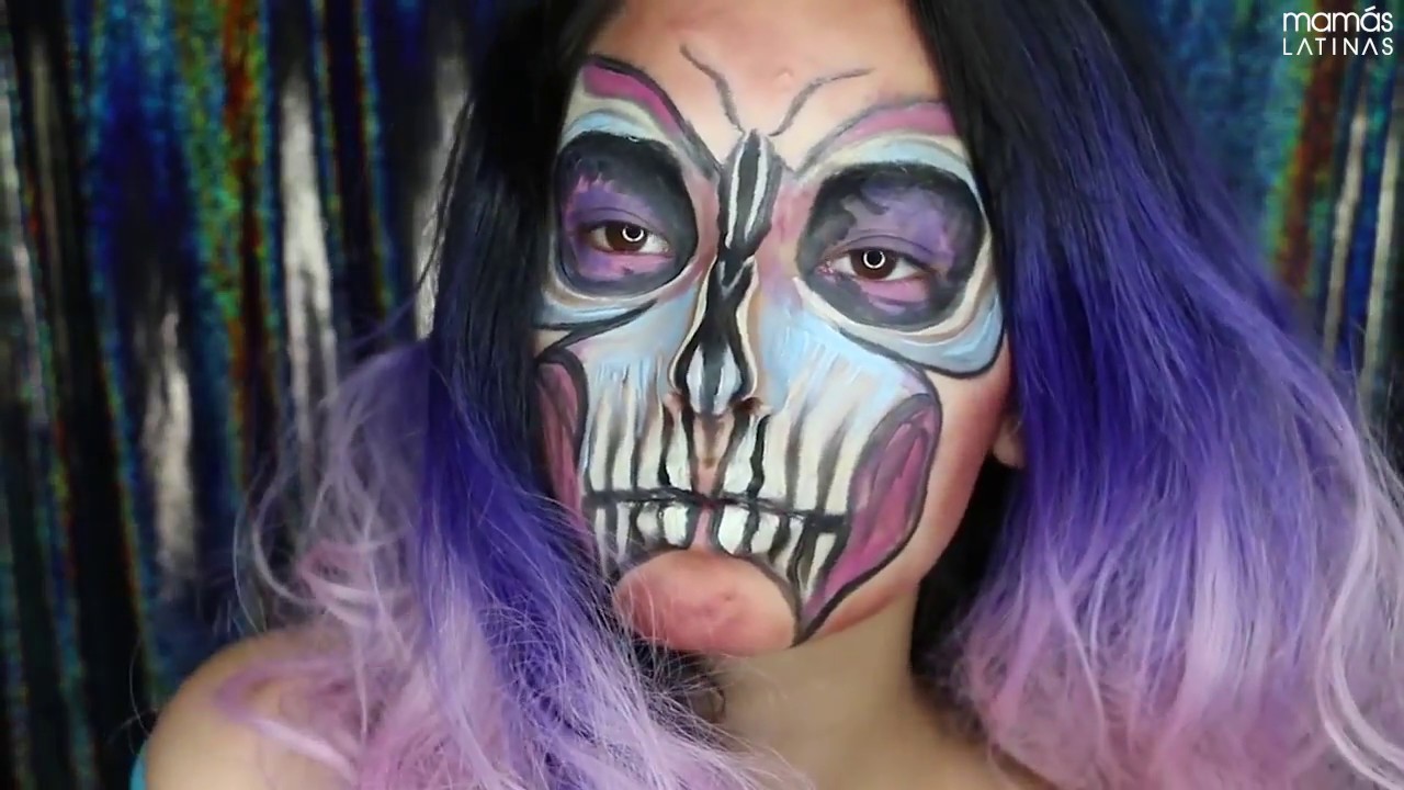 Iluminar espiral Matemático Espectacular maquillaje de calavera mariposa para este Halloween - YouTube