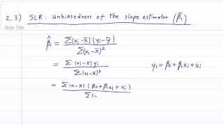 ECO375F - 2.3 - Unbiasedness of the Slope Estimator (β1)