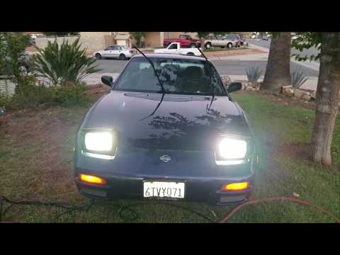 Installing Lasfit H4 LED Headlight bulbs in 1991 Nissan 240sx with flip up lights