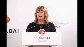 Rueda de prensa de Ana Ollo sobre la negociación para los Presupuestos Generales de Navarra 2027.