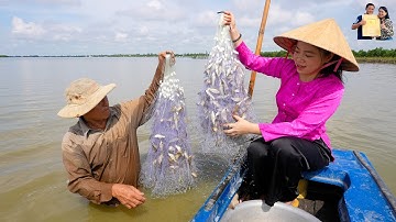 Mùa nước nổi Quê nhà Phan Diễm dâng cao kỷ lục cùng Bác 2 kéo lưới Cá Linh đổ Dớn gặp cá khủng