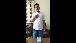 Aarnav demonstrating "The Reverse Arrow Magic" in Science experiment