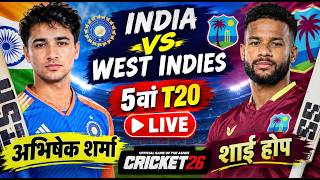 🔴LIVE - IND vs WI 5th T20 Cricket match Today | Hindi Commentary | Cricket 26 Gameplay Update