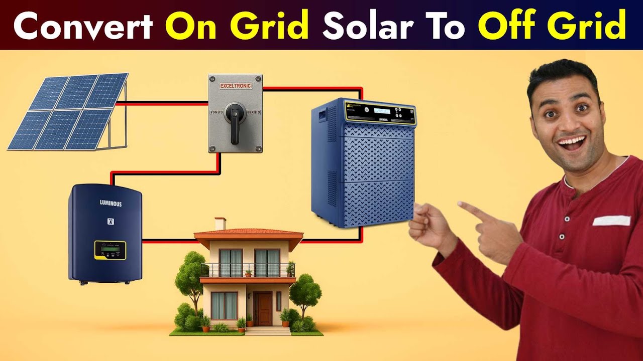 How To Convert On Grid Solar To Off Grid | On Grid Solar Power System | Off Grid Solar Power System