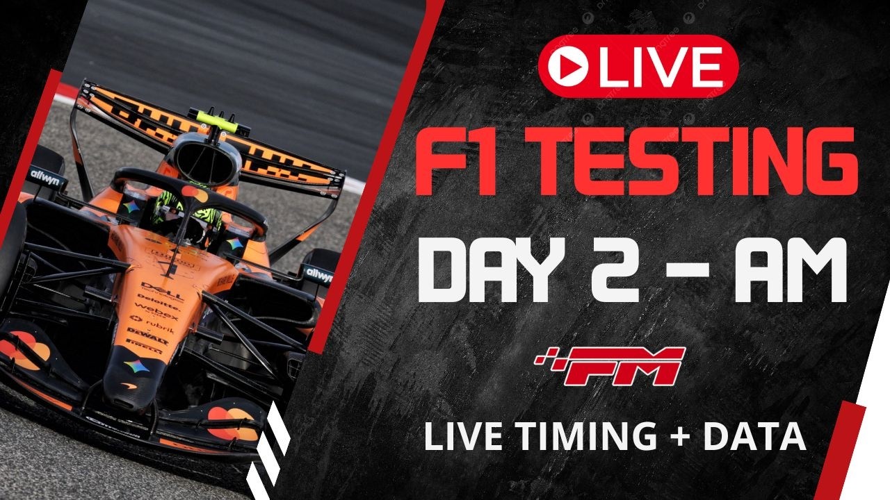F1 Testing LIVE – Bahrain DAY 2, AM SESSION | Live Timing, Lap Times & Updates