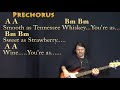 Tennessee Whiskey (Chris Stapleton) Bass Guitar Cover Lesson in A with Chords/Lyrics