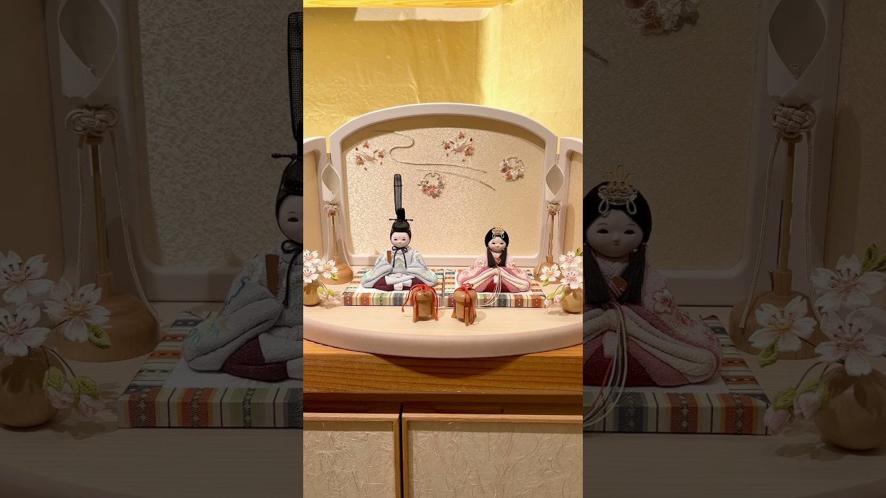 しょりん❣️お雛まつりアレンジ❣️ 雛人形】京十一番 刺繍 紫桜リボン 親王飾り〈田村芙紗彦作〉[223-020