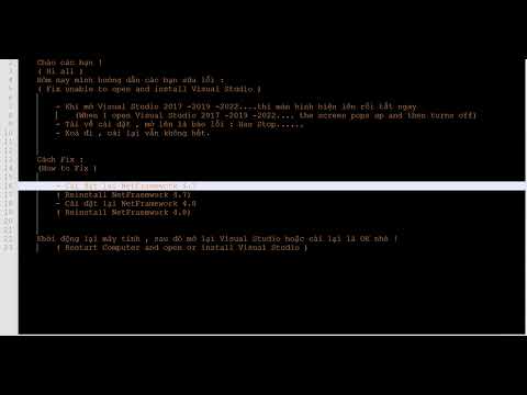 Fix lỗi không mở được Visual Studio 2017 – 2019 – 2022 ( Fix error Visual Studio cannot open ! )