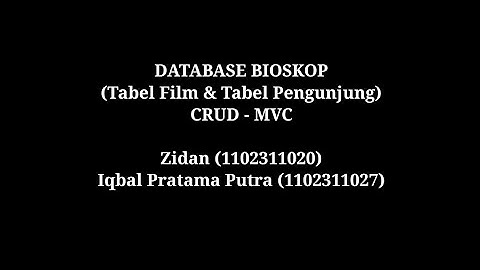 Tutorial Pembuatan Aplikasi CRUD Bioskop dengan Konsep MVC | Apache Netbeans & Database MYSQL