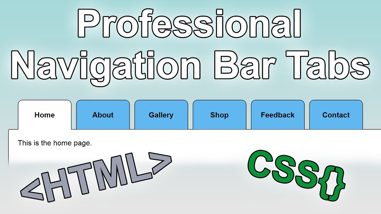 How to Build a Website #5 - Creating a Professional Navigation Bar #2 | Tabs  [HTML & CSS Tutorial] - YouTube