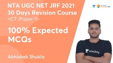 100% Expected MCQs | NTA UGC NET- JRF 2021 | ICT | Abhishek Shukla