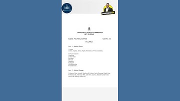 UGC NET Political Science Paper 2 Full Syllabus | JRF Target 🎯