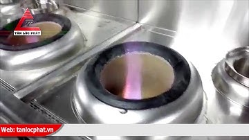 Bếp á công nghiệp 2 bầu nước có quạt thổi lắp đặt cho khu bếp nhà hàng tại Hà Nội