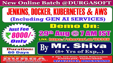 JENKINS, DOCKER, KUBERNETES & AWS Online Training @ DURGASOFT