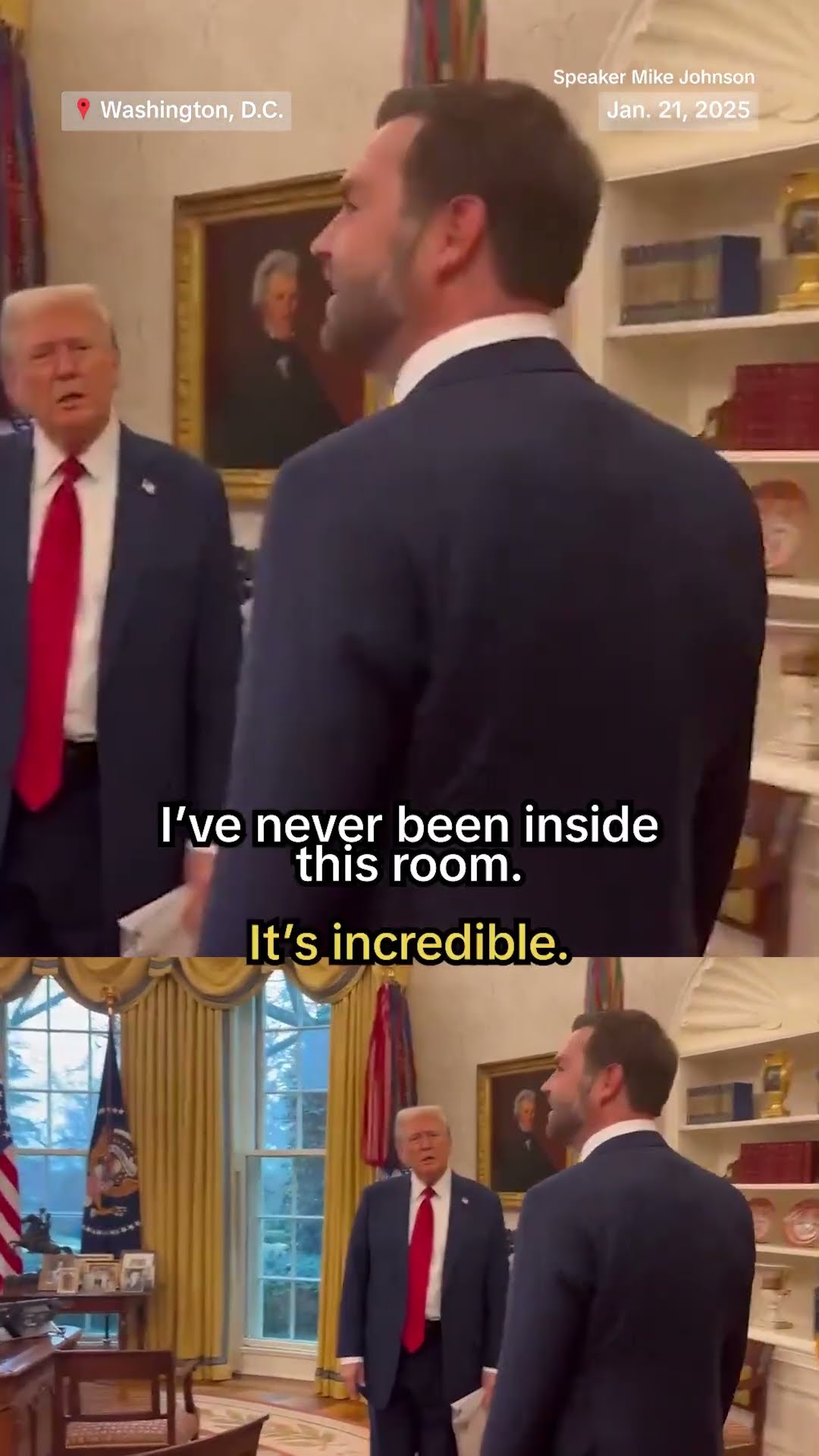 JD Vance's first time in the Oval Office