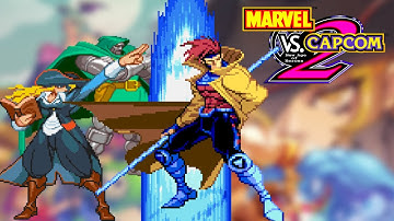 Ruby Heart, Gambit, & Doctor Doom  gameplay - MvC2 Online Matches