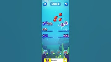 Fish sort color puzzle game level 9 sorting game wait for it walkthrough #puzzlegames #gameshorts