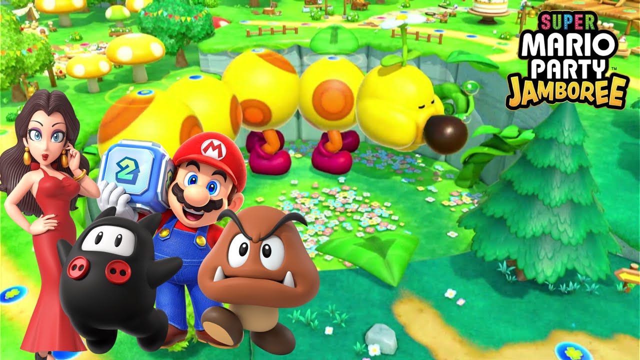 Mega Wiggler's Tree Party (10 Turns - Mario, Goomba, Ninji, Pauline) | Super Mario Party Jamboree
